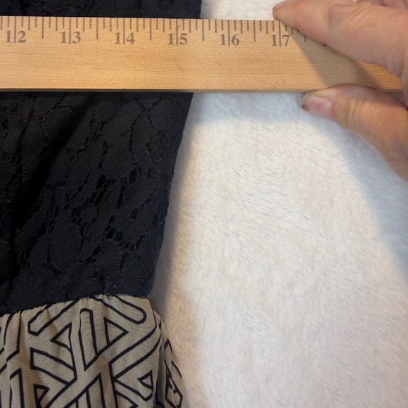 Kismet Strapless Dress Womens Size Medium Black Beige Geometric Maxi - Picture 8 of 9